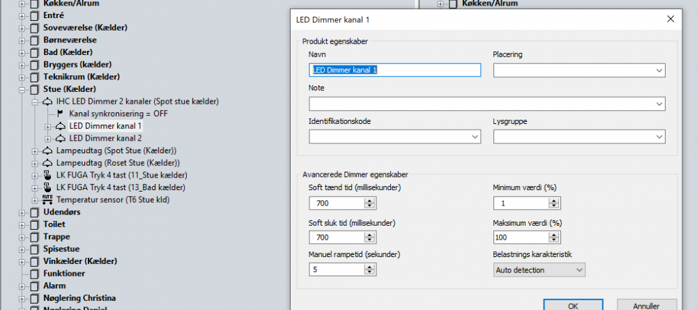 LED Dimmer 2 Kanal programmering - IHC Visual - IHC-User.dk